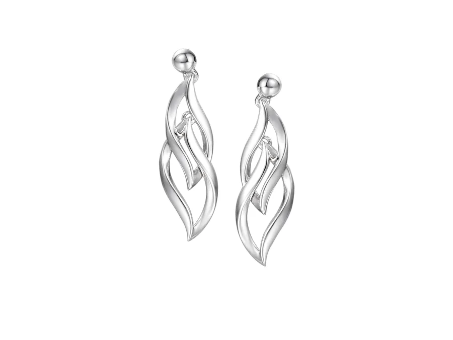 Amore Argento Sterling Silver Flame Drop Earrings