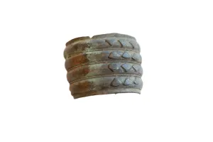 Antique African Bronze Allow Wide Cuff Bracelet with Geometric Detailing