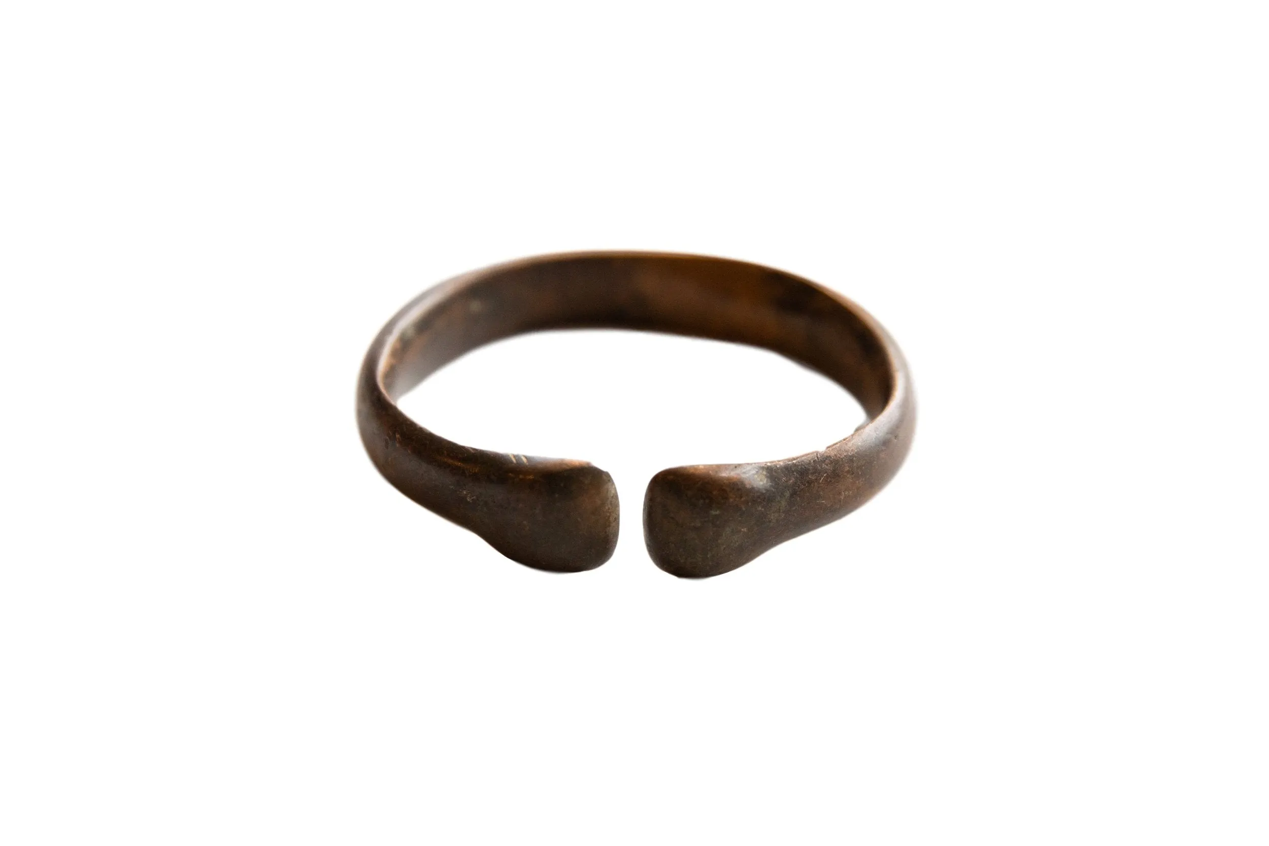 Antique African Bronze Alloy Snake Cuff Bracelet