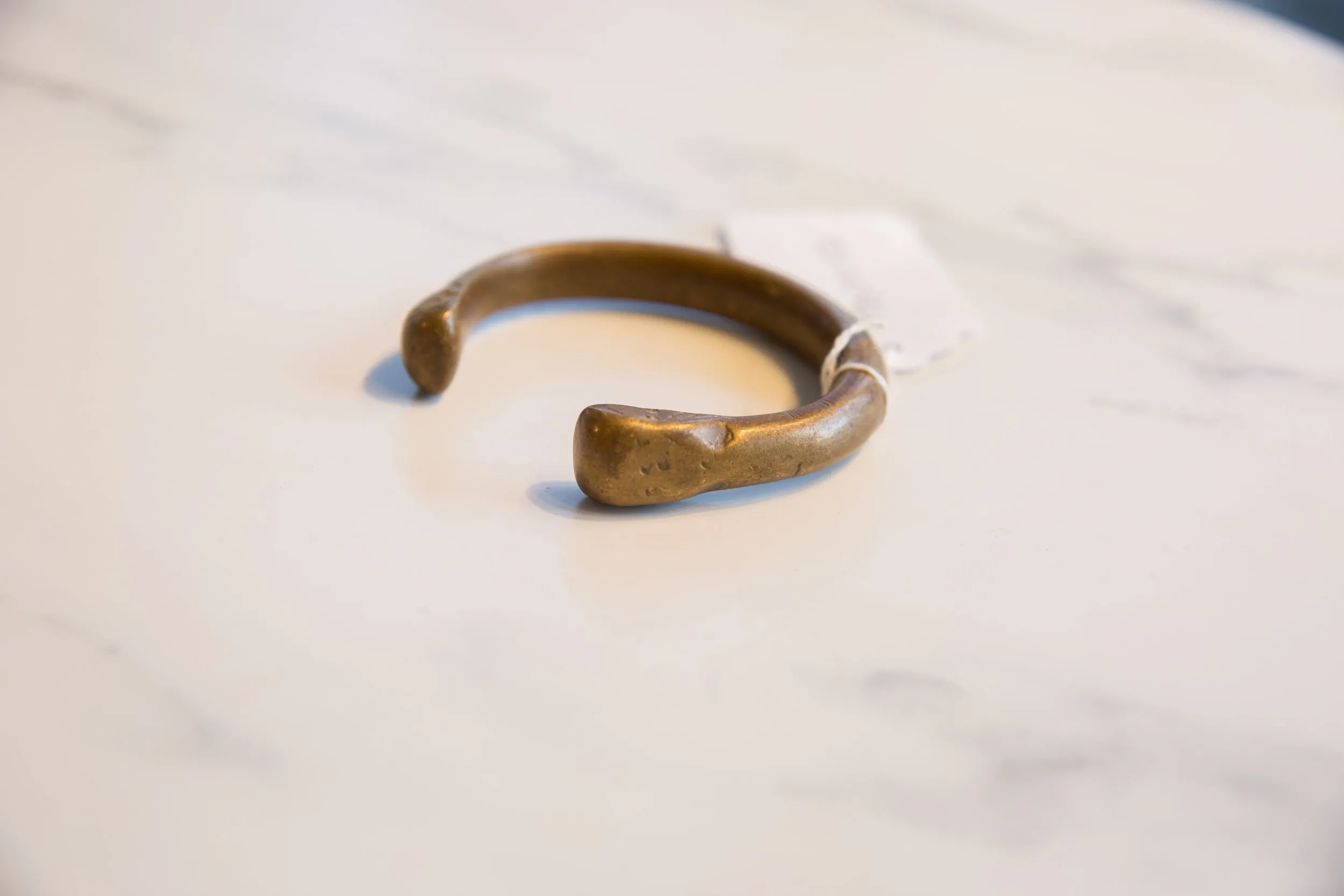 Antique African Bronze Snake Cuff Bracelet