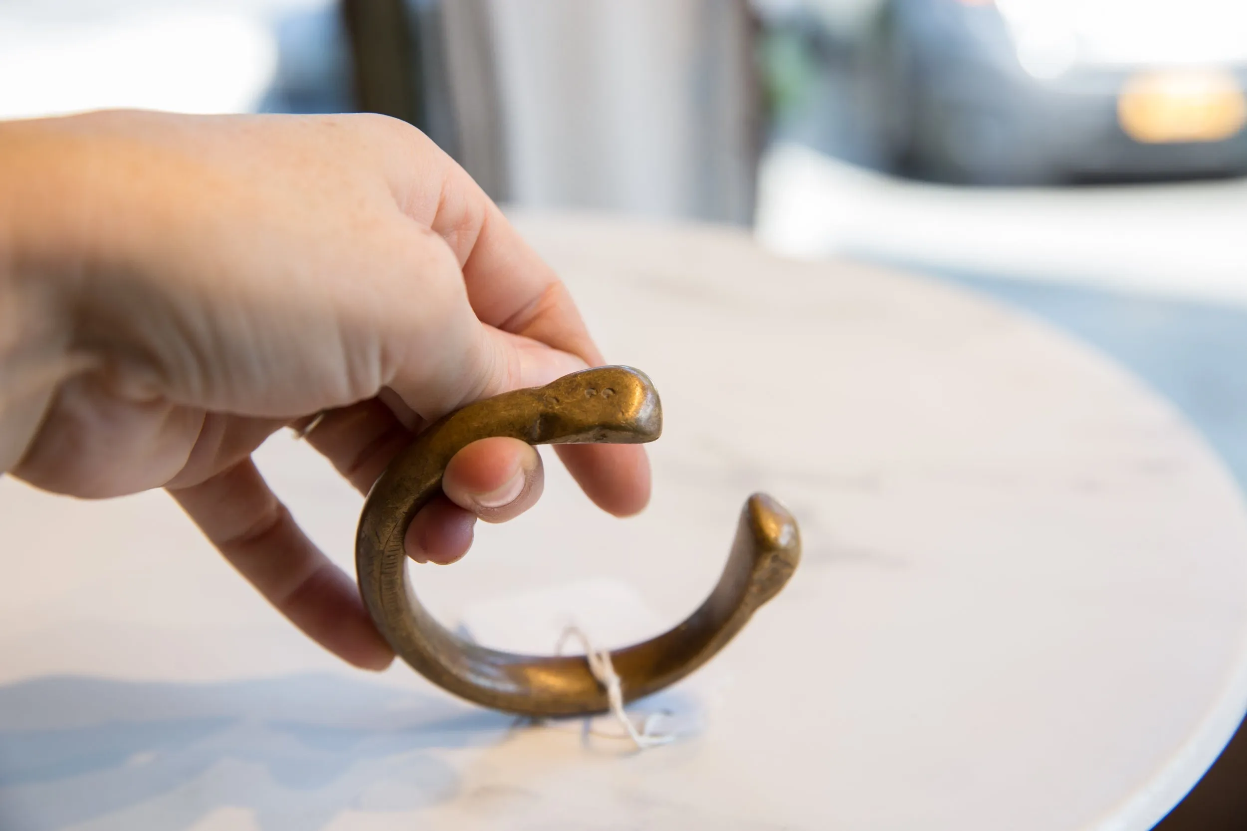 Antique African Bronze Snake Cuff Bracelet