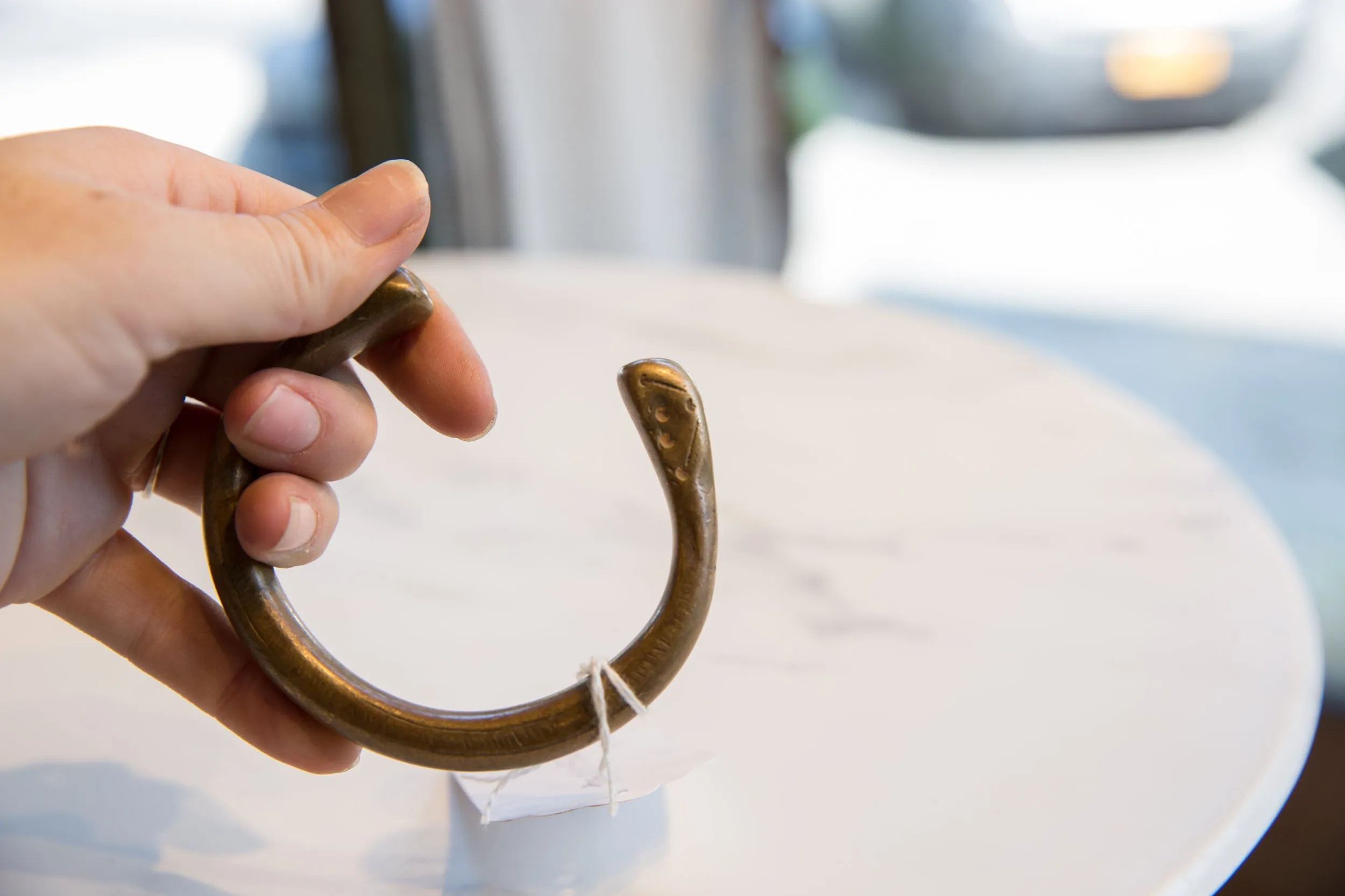 Antique African Bronze Snake Cuff Bracelet