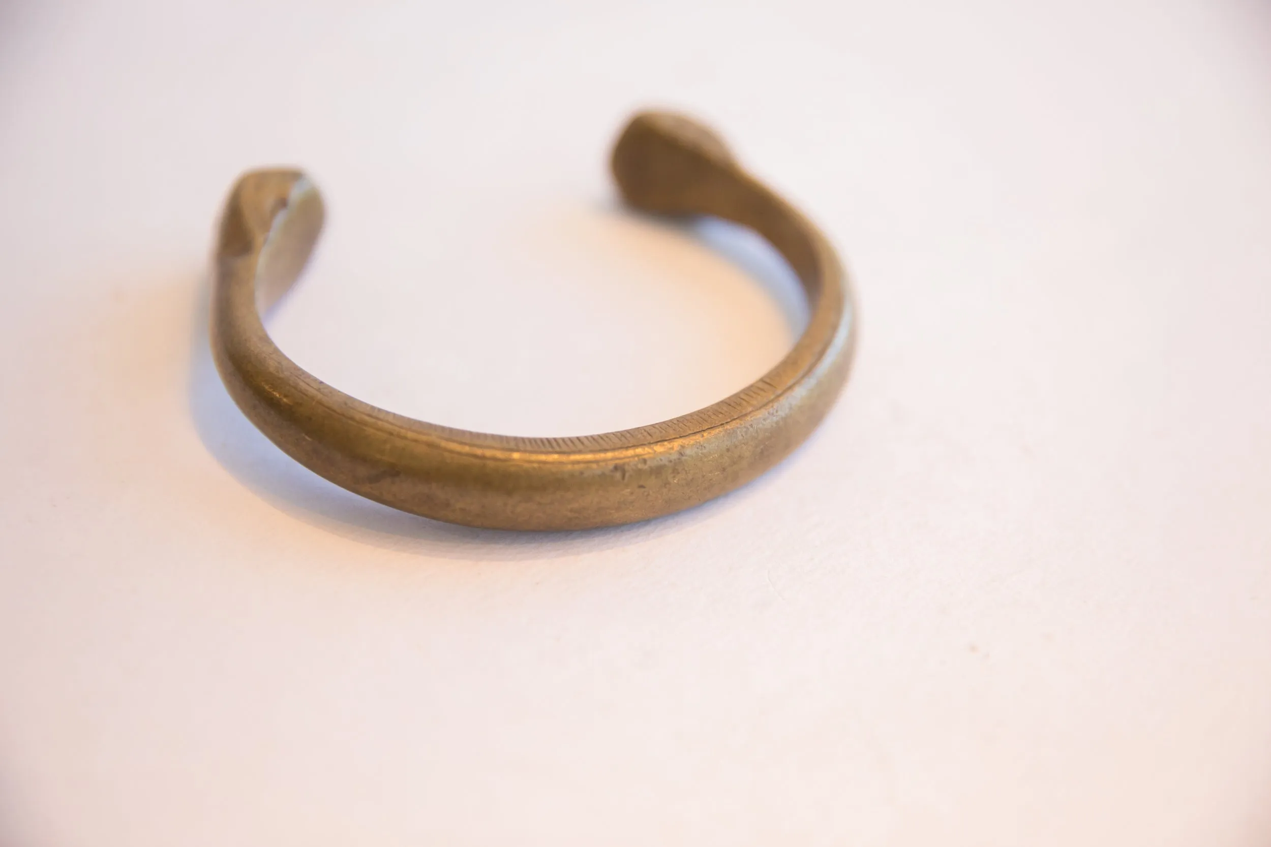 Antique African Bronze Snake Cuff Bracelet