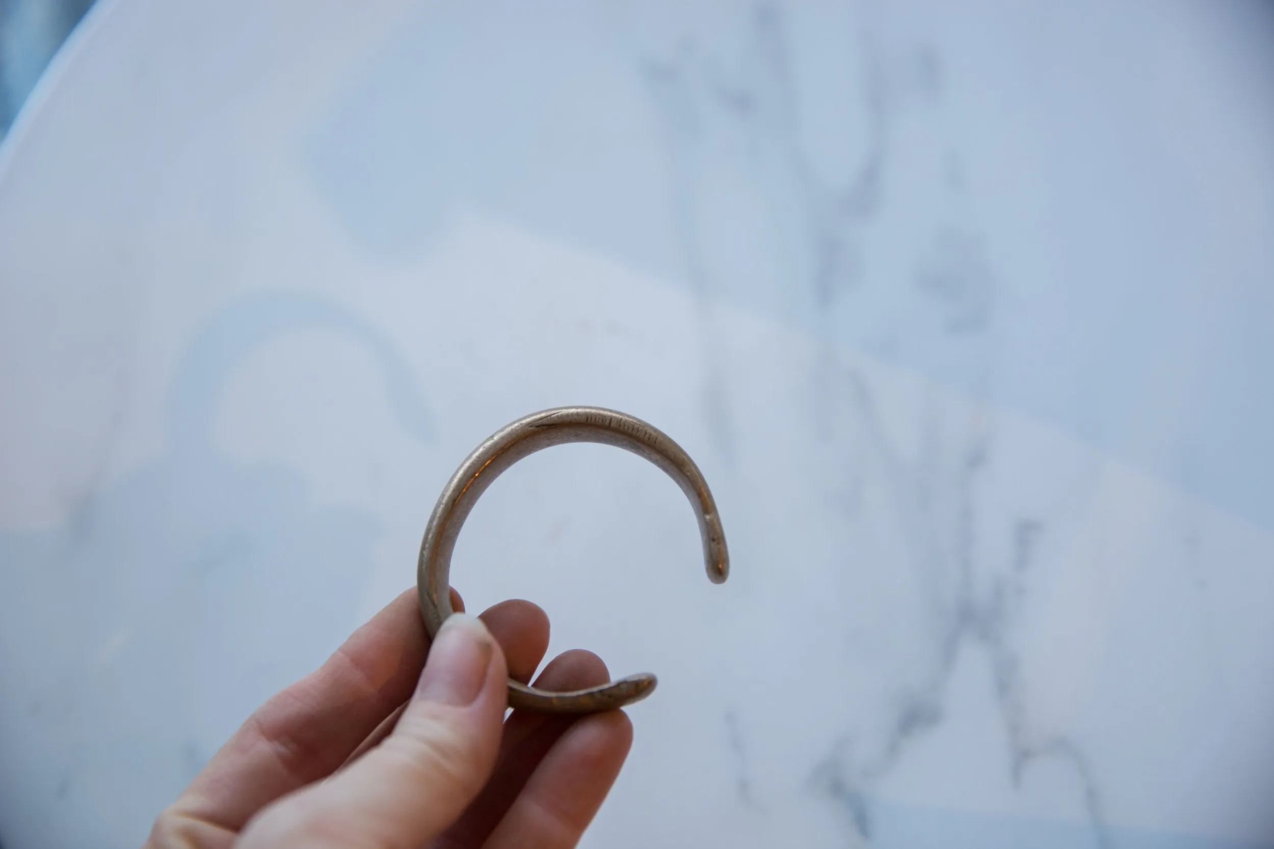 Antique African Copper Alloy Small Snake Cuff Bracelet