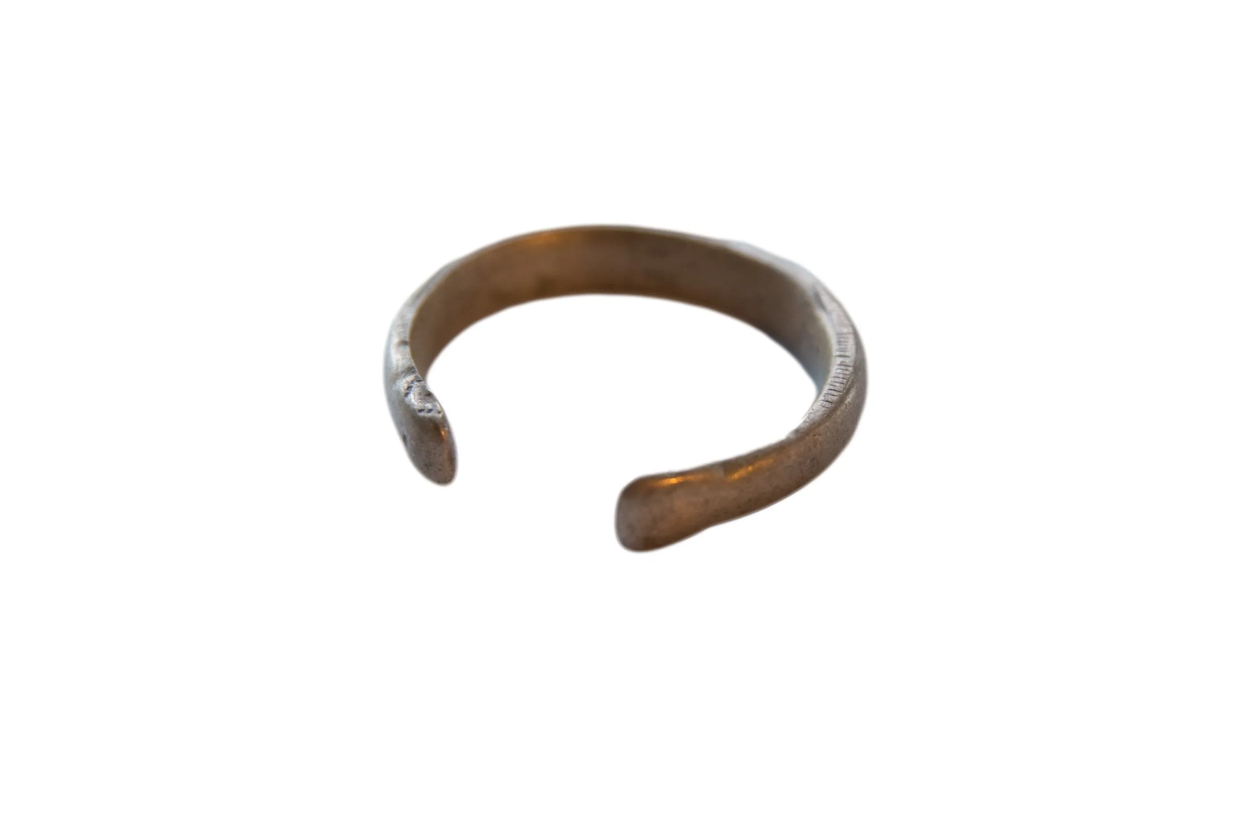 Antique African Copper Alloy Small Snake Cuff Bracelet