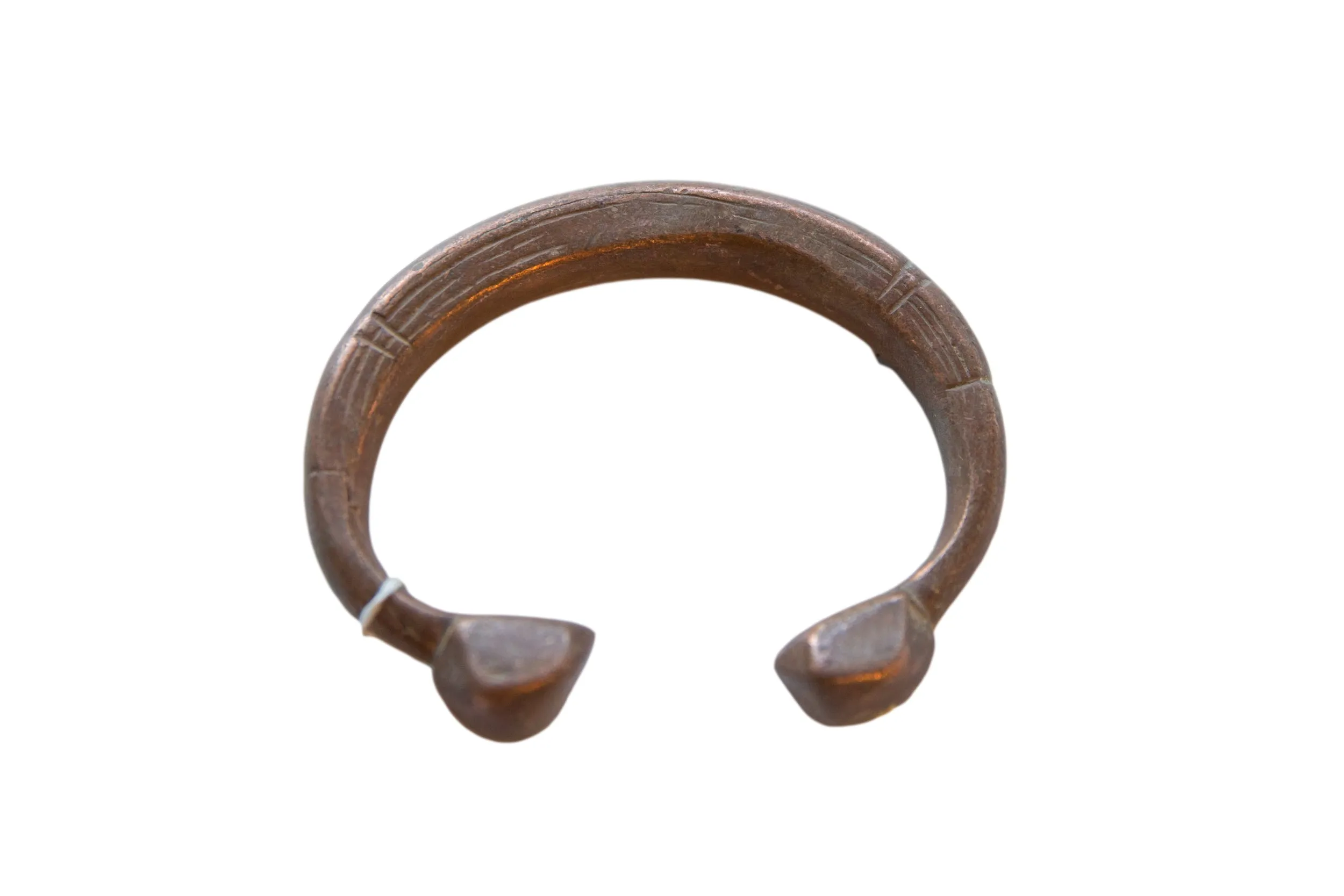 Antique African Copper Alloy Snake Cuff Bracelet