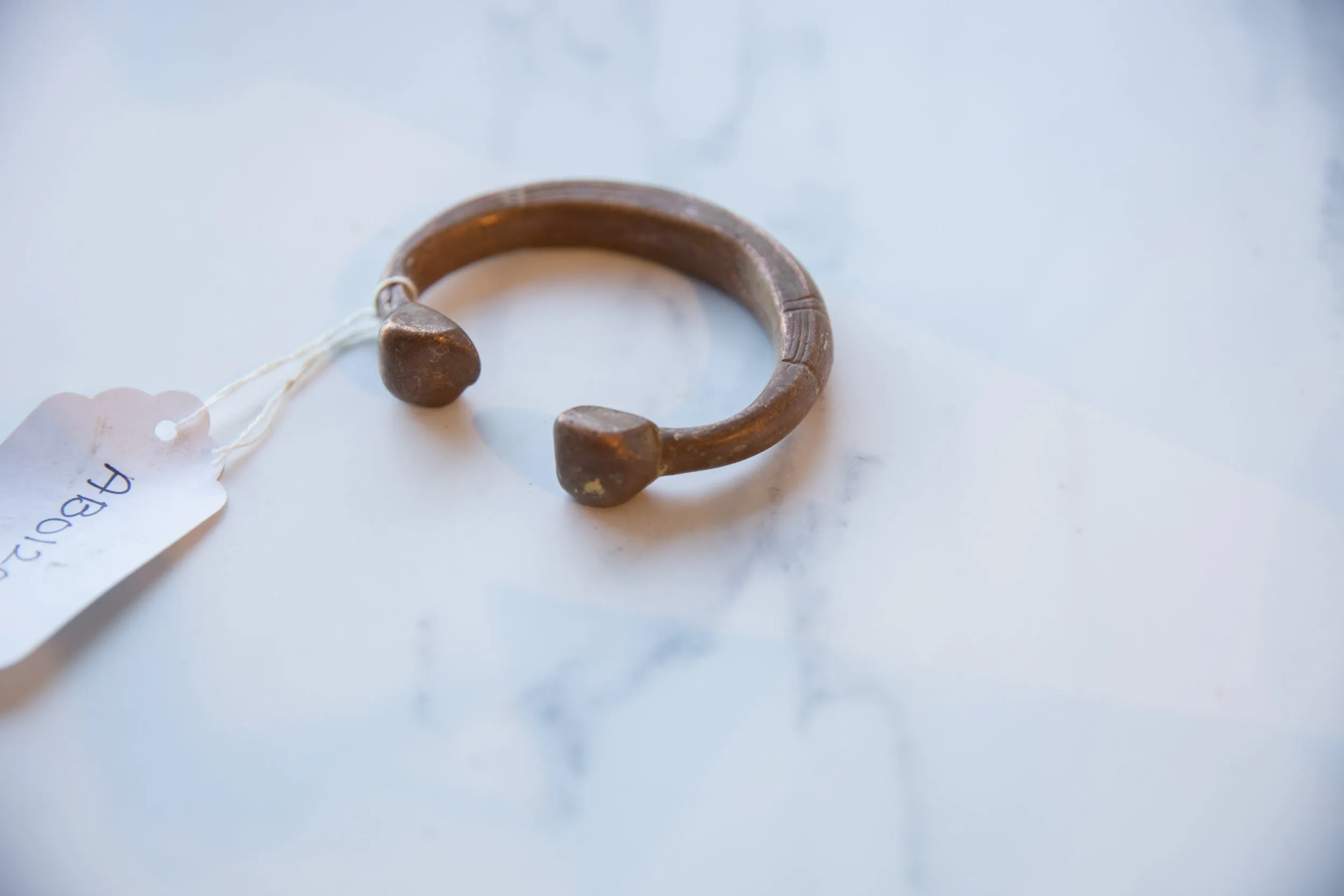 Antique African Copper Alloy Snake Cuff Bracelet