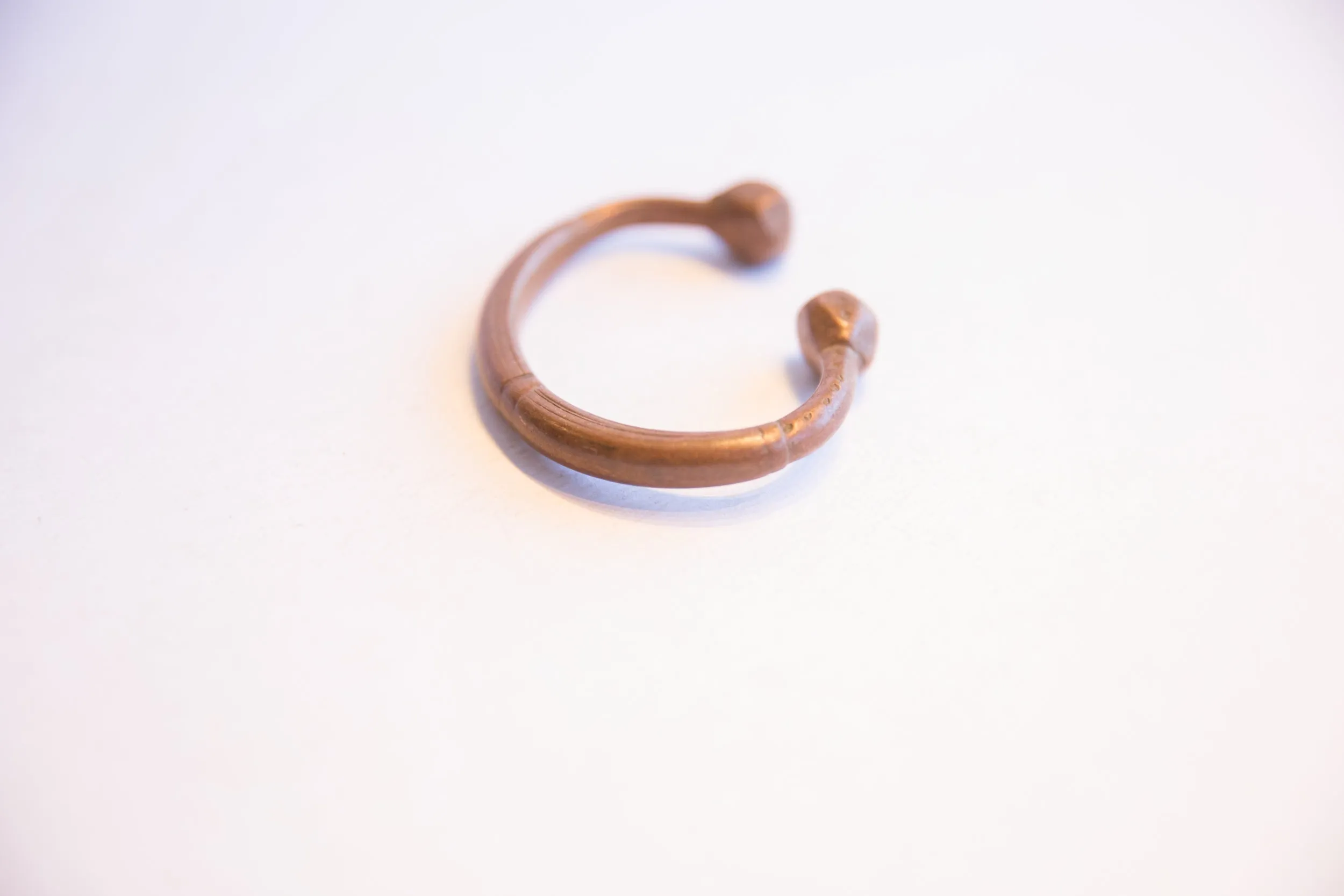 Antique African Small Copper Snake Cuff Bracelet