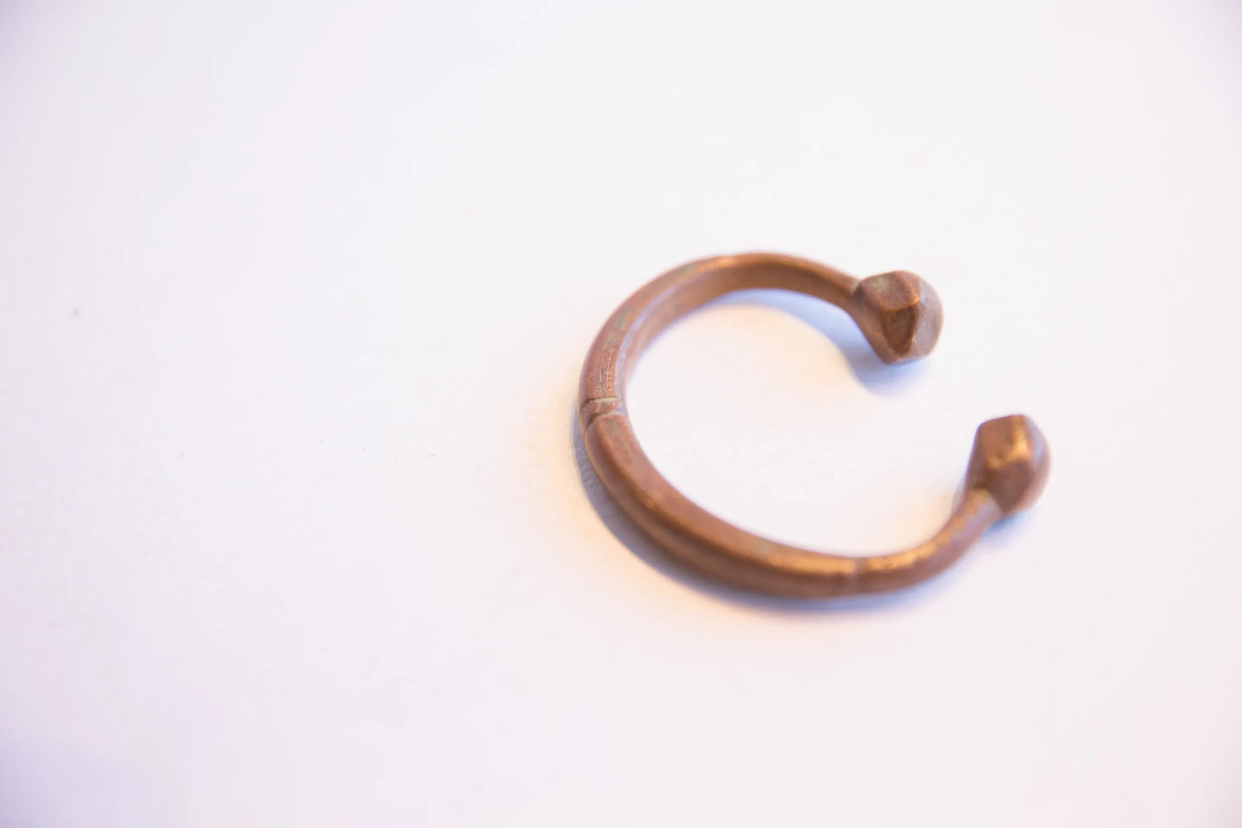 Antique African Small Copper Snake Cuff Bracelet