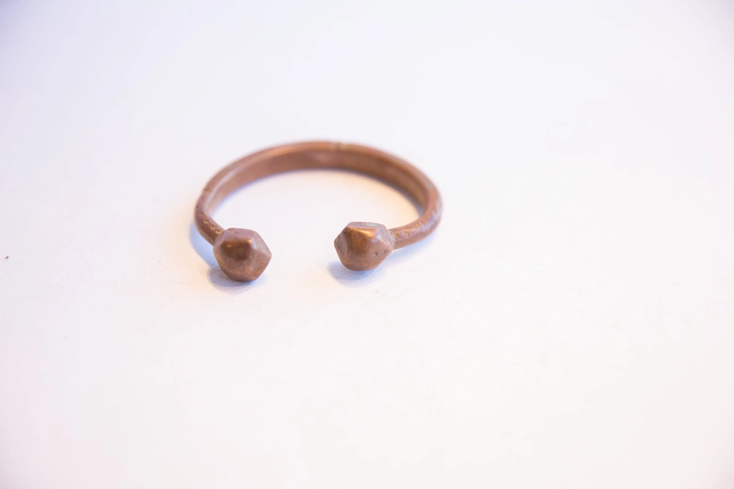 Antique African Small Copper Snake Cuff Bracelet