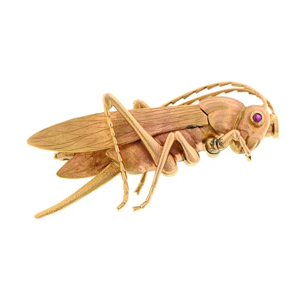 Antique Grasshopper Pin