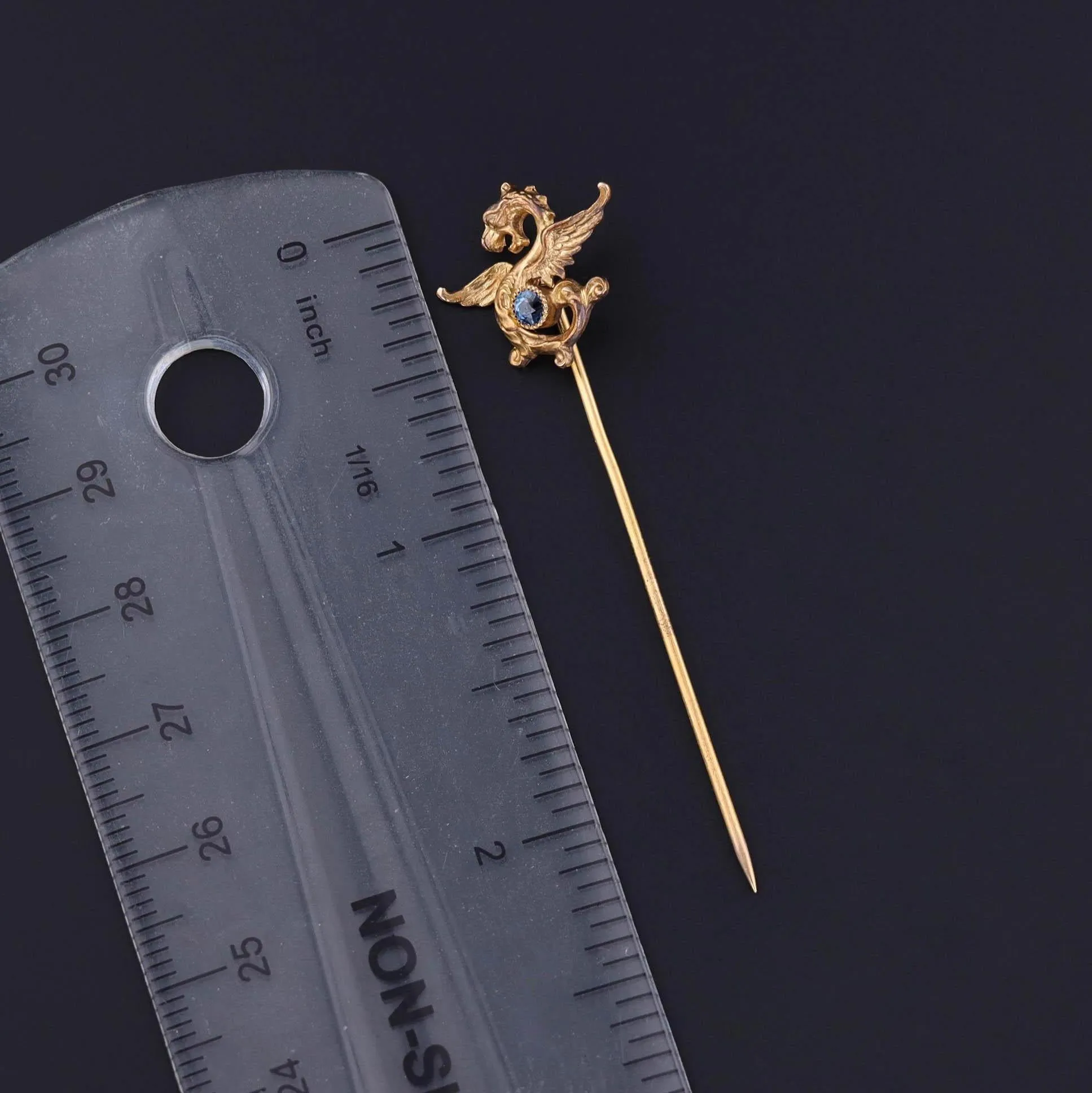 Antique Griffin Stickpin of 14k Gold