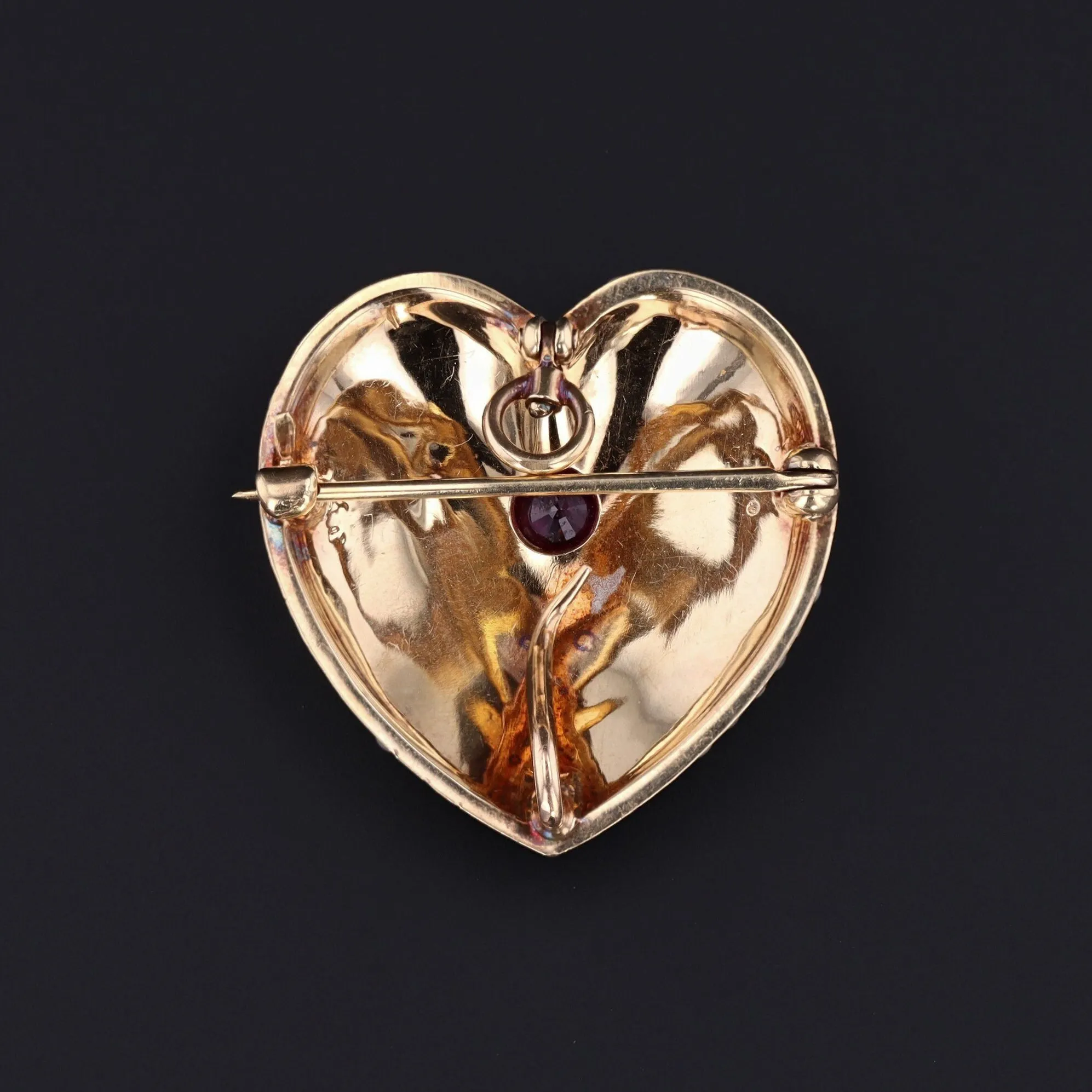 Antique Heart Pendant or Brooch | Pearl Heart