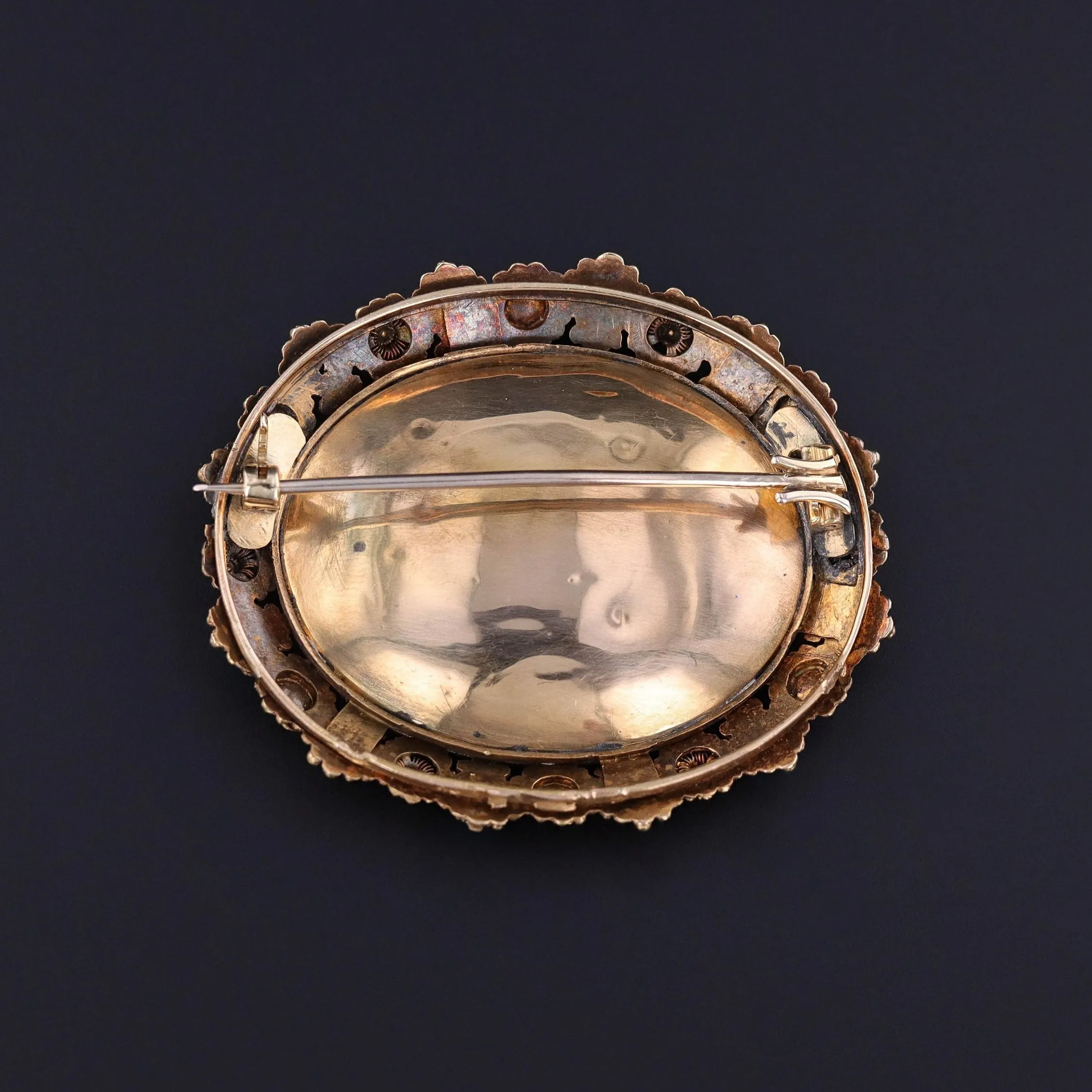 Antique Micromosaic Brooch of 18k Gold
