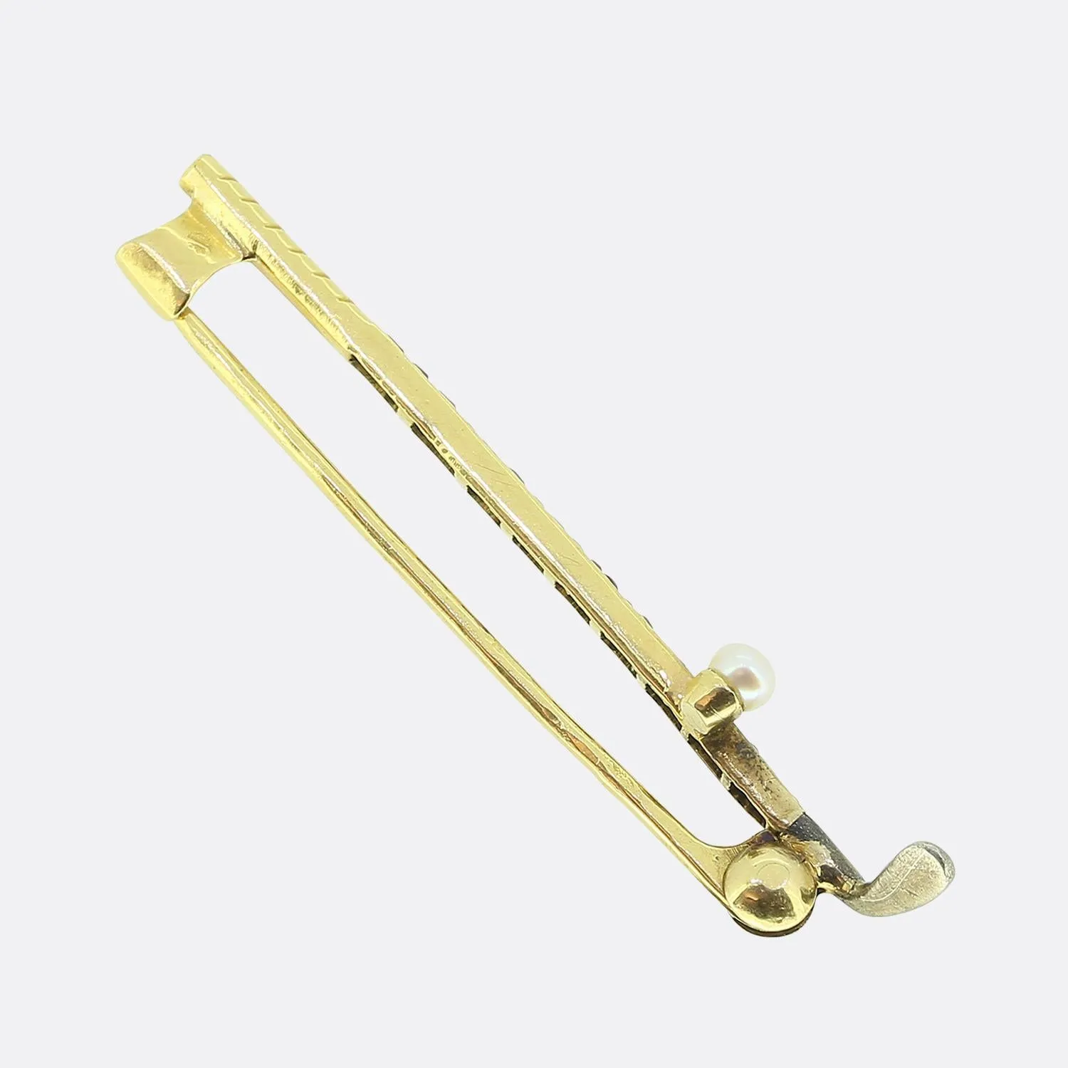 Antique Pearl and Ruby Golf Club Brooch