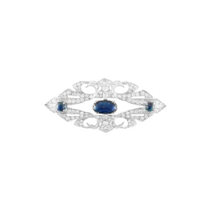Antique Platinum Sapphire Brooch