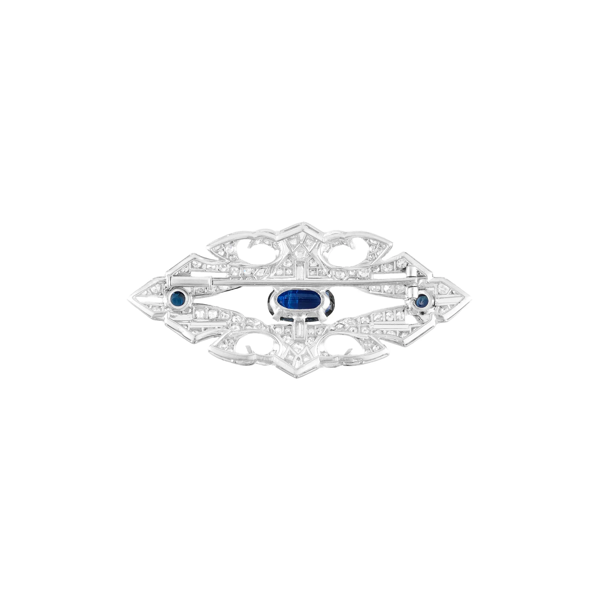 Antique Platinum Sapphire Brooch