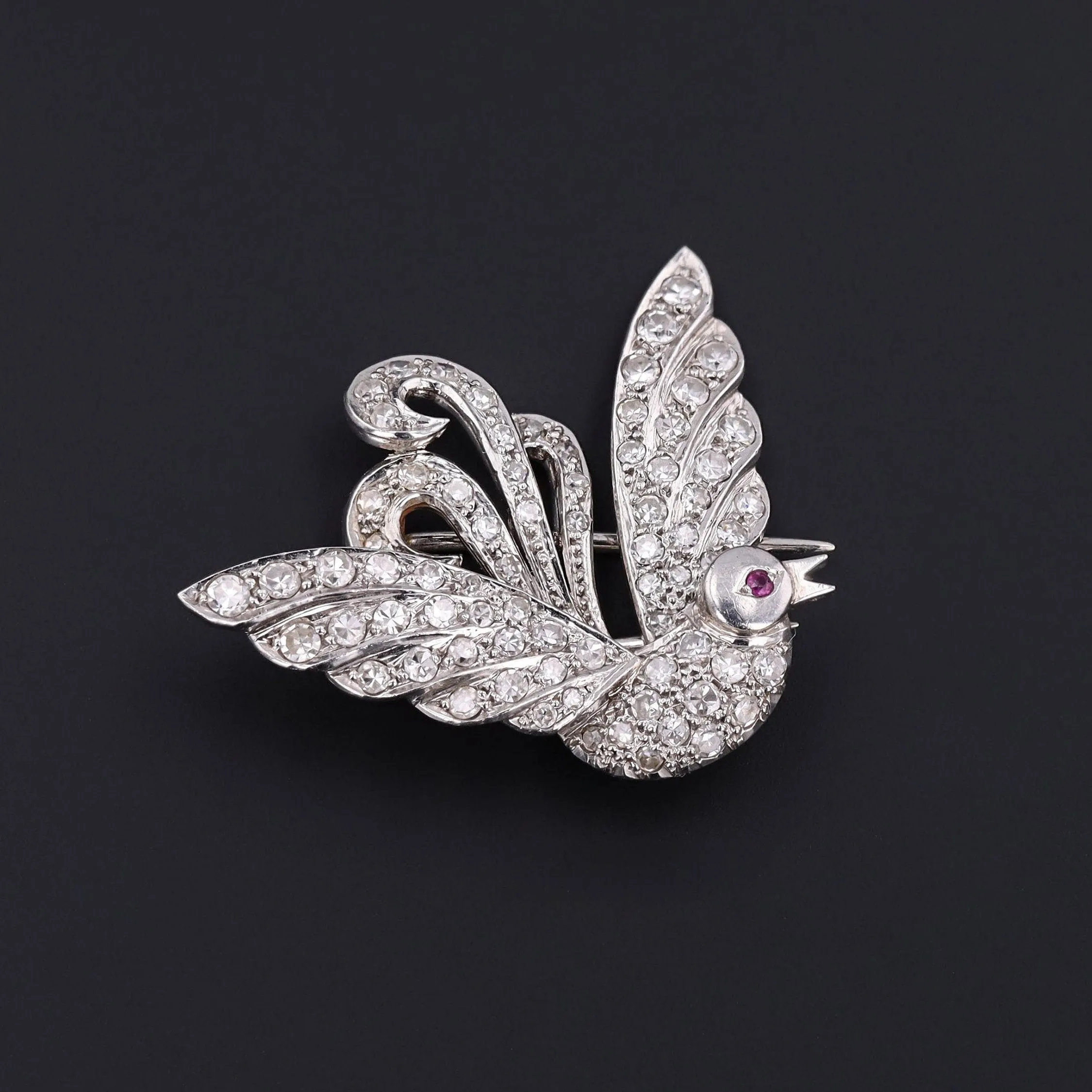 Art Deco Diamond and Platinum Fur Clip Brooch