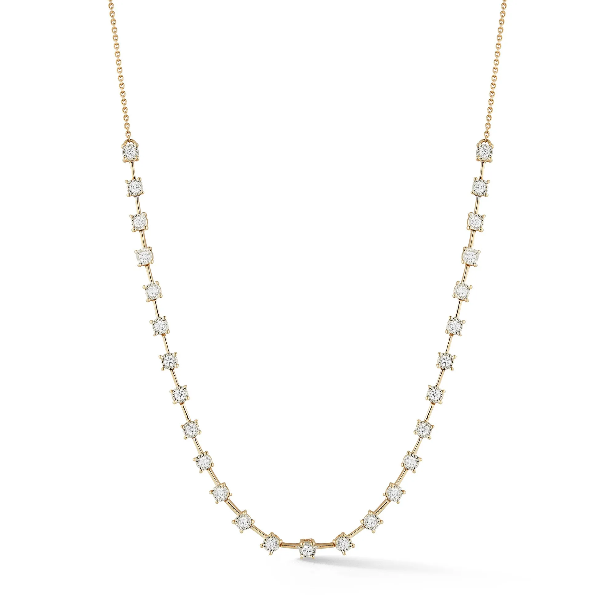 Ava Bea Interval Tennis Necklace in Yellow Gold
