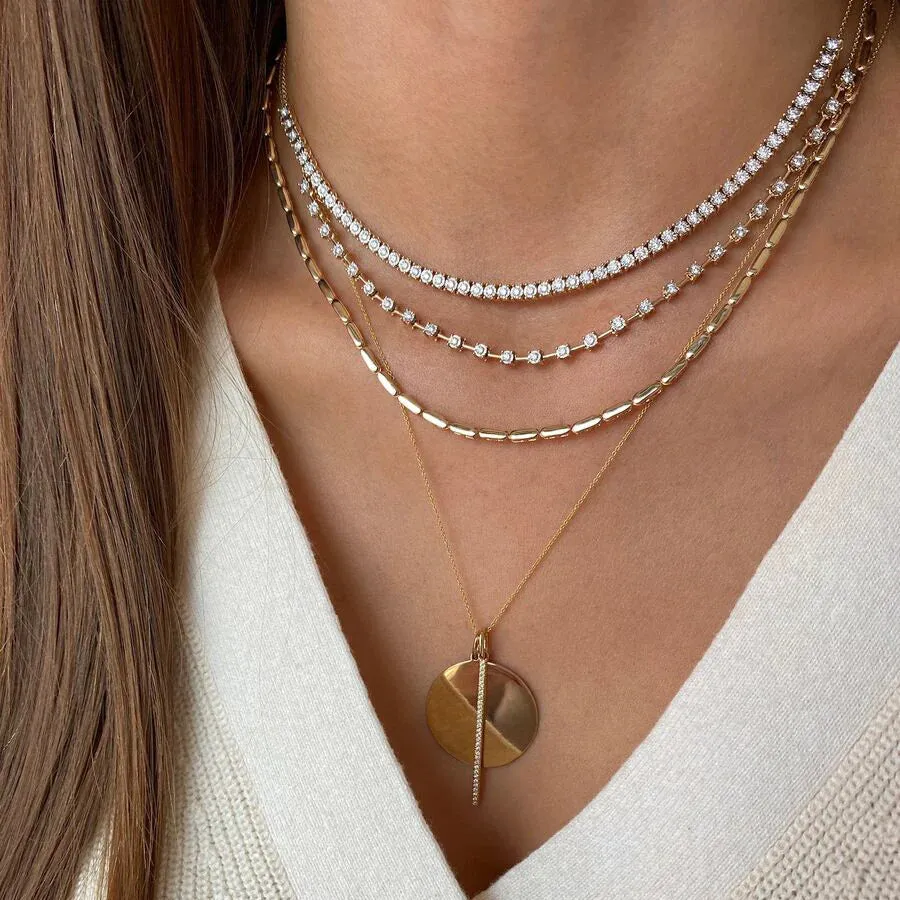 Ava Bea Interval Tennis Necklace in Yellow Gold