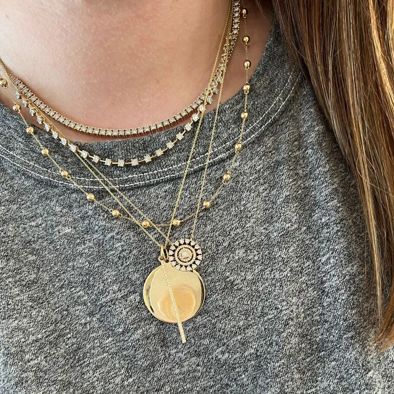 Ava Bea Interval Tennis Necklace in Yellow Gold