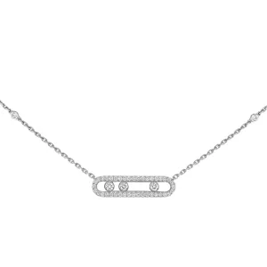 Baby Move 18K White Gold Diamond Pavé Necklace