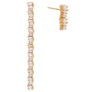 Baguette Drop Stud Earring