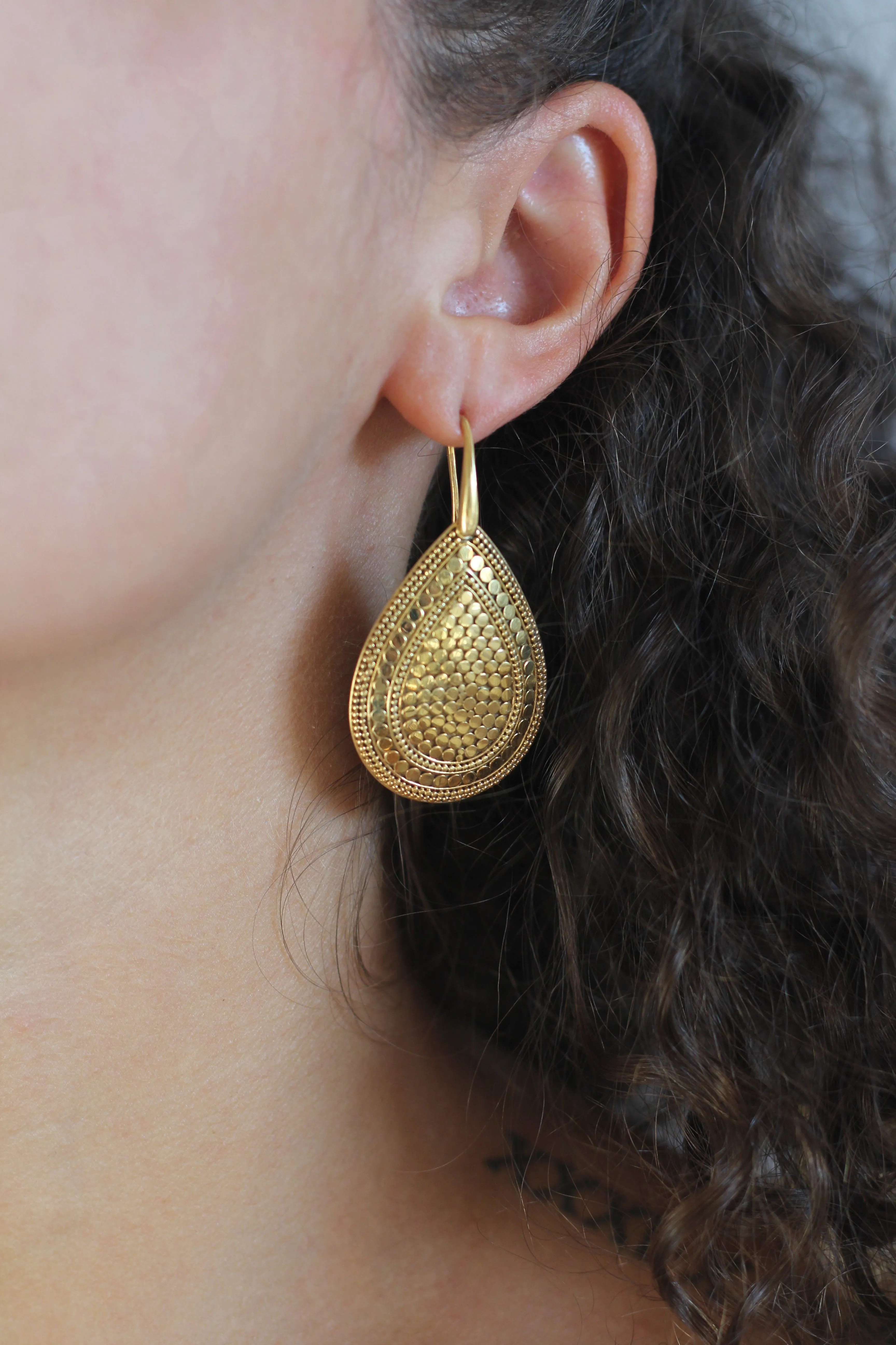 Bali gold drop earrings