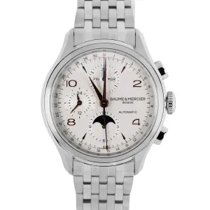 Baume & Mercier Clifton Triple Date Stainless Steel Ivory 43mm 65793 Watch