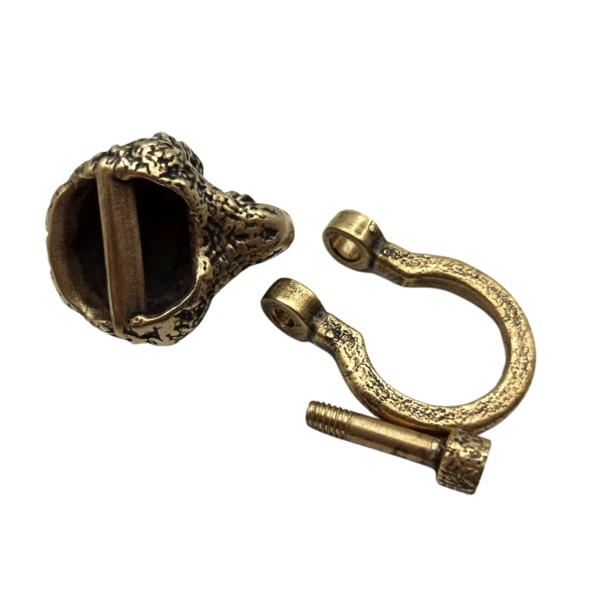 Bear head shackle clasp for paracord bracelet