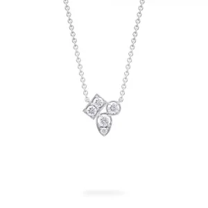 Birks Splash 18K White Gold Diamond Cluster Necklace
