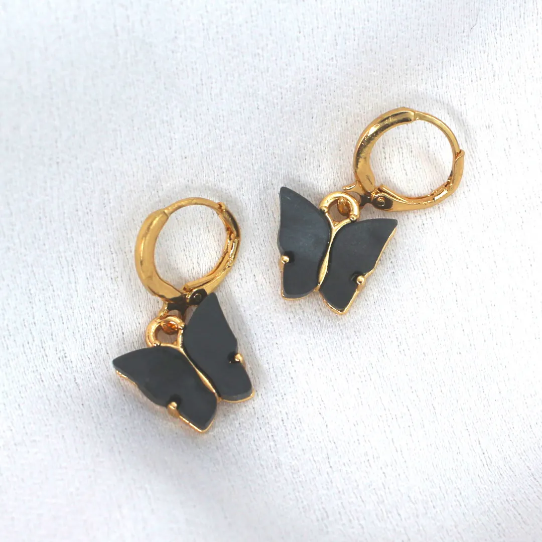 Black Butterfly Earring Set