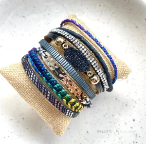 Black Fiesta Boho Cuff Bracelet