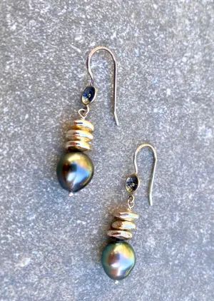 Black Pearl Drop Earring