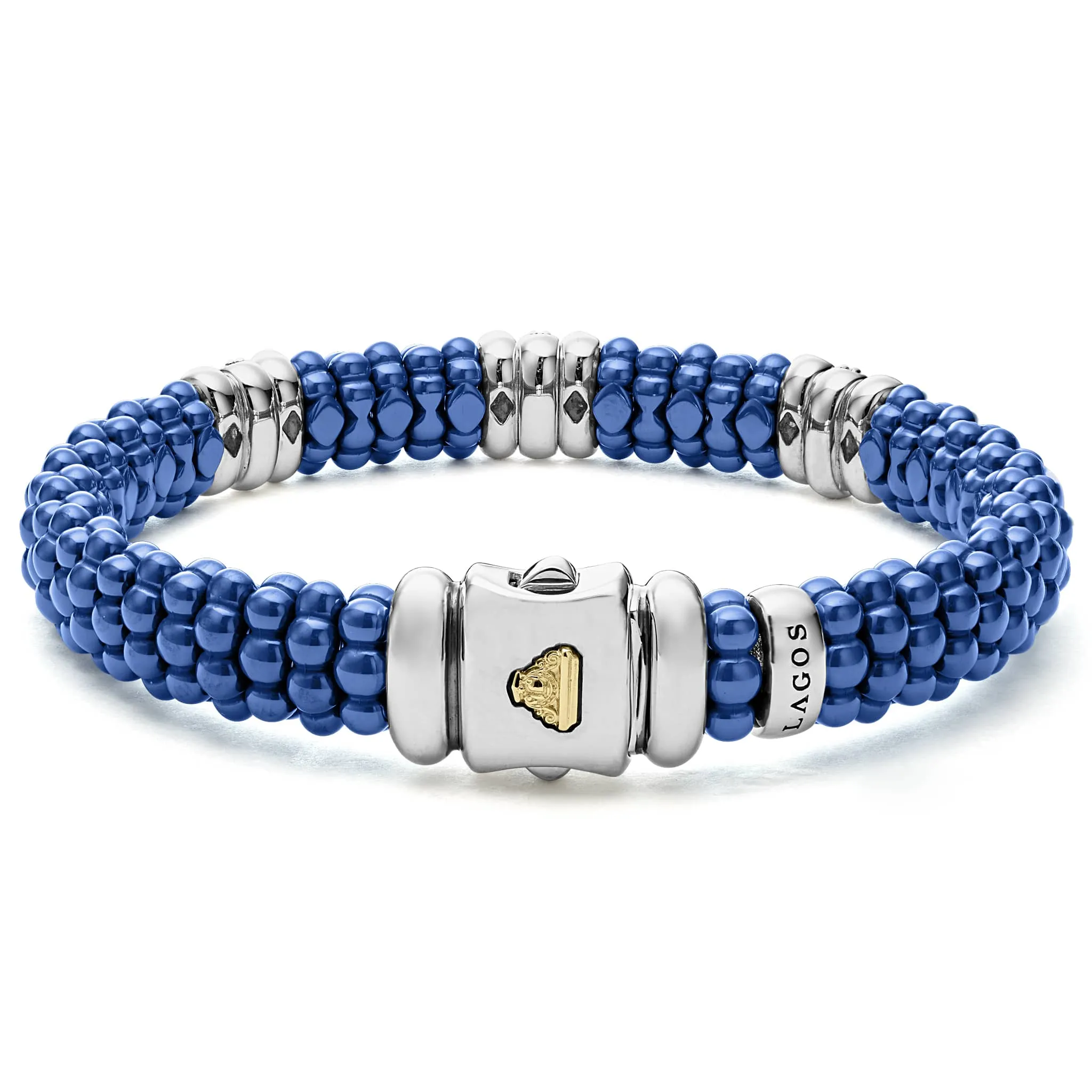 Blue Caviar Ultramarine Three Station Ceramic Diamond Bracelet | 9mm