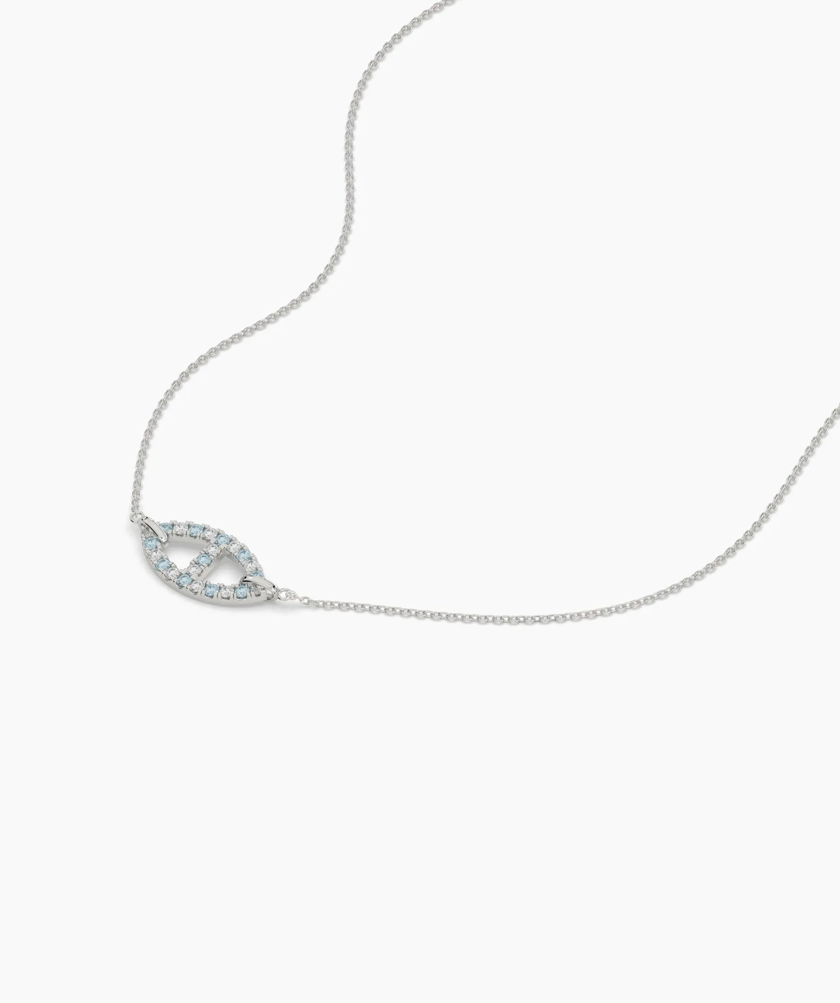 Blue Horizon: 14K Solid Gold Oval Pendant