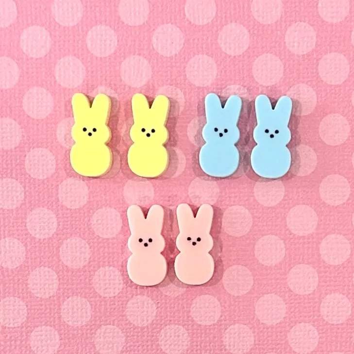 Blue marshmallow  bunny 🐰 - stud - Set of 2