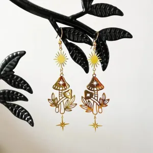 Bohemian Sun Moon Drop Earrings in Zinc Alloy