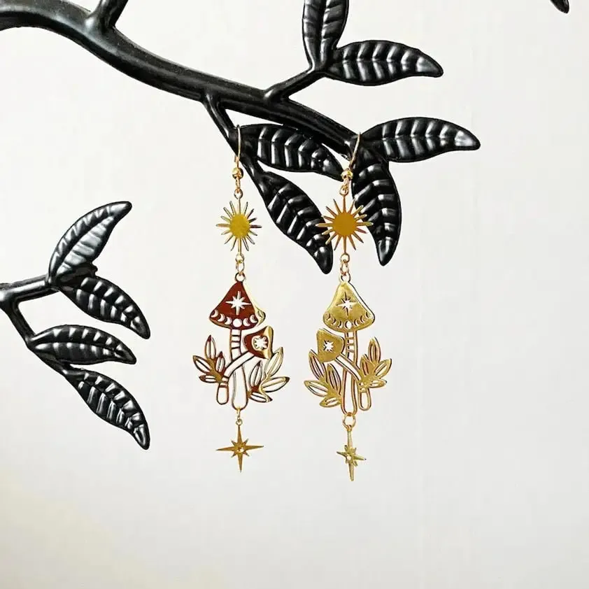 Bohemian Sun Moon Drop Earrings in Zinc Alloy