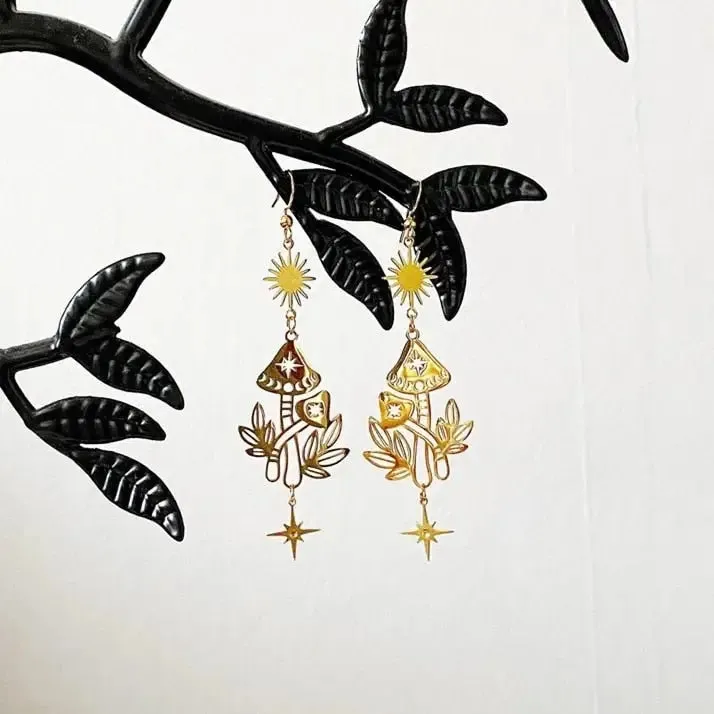 Bohemian Sun Moon Drop Earrings in Zinc Alloy