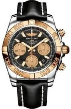Breitling Chronomat 41 Black Dial Chronograph Steel and 18K Rose Gold Men's Watch CB014012-BA53BKLT CB014012-BA53-428X-A18BA.1
