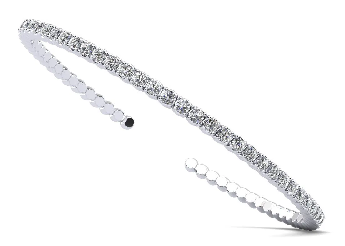 Brilliant Cut Diamond Flexible Bangle Diamond  with 0.68 ct.(finished) 1.75mm