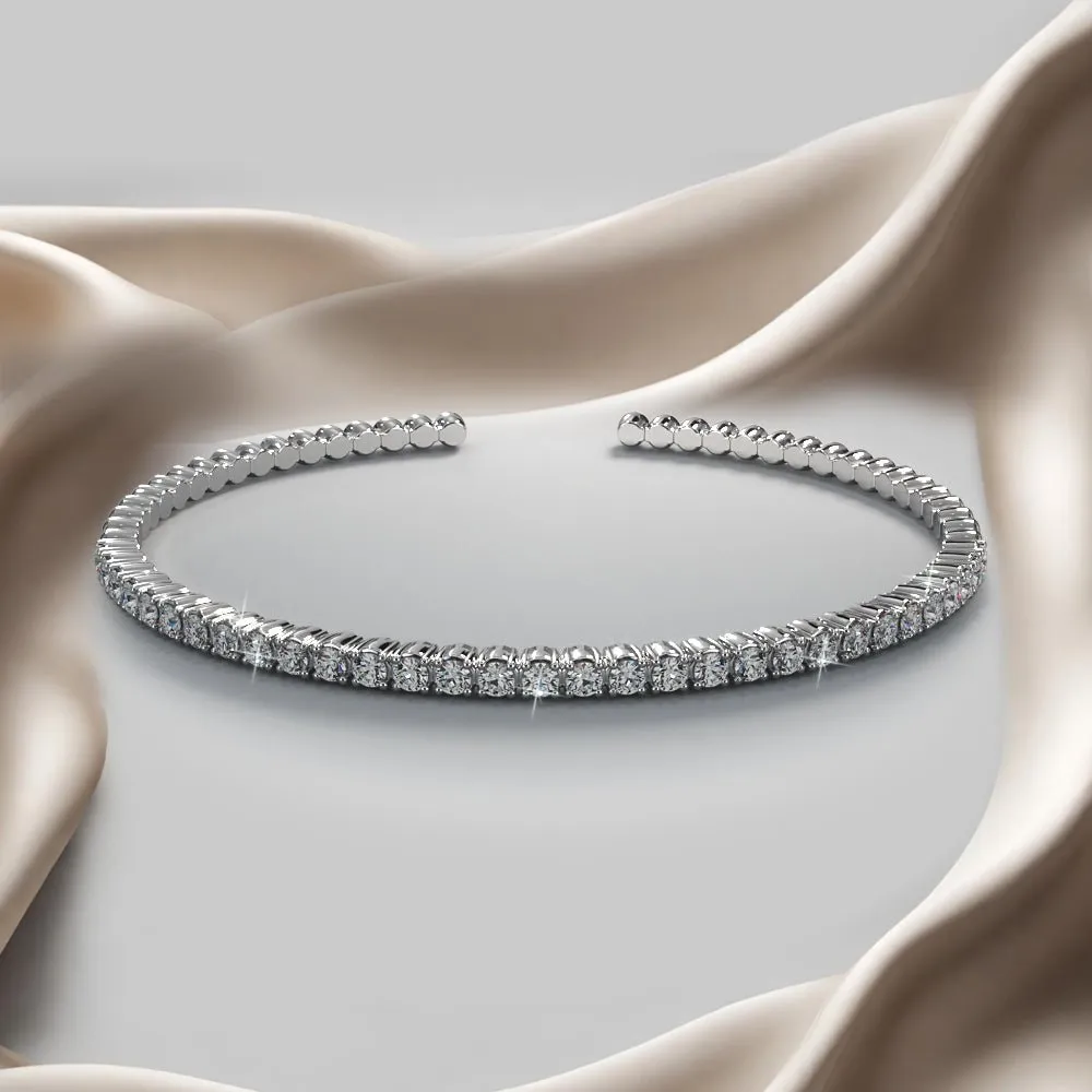 Brilliant Cut Diamond Flexible Bangle Diamond  with 0.68 ct.(finished) 1.75mm