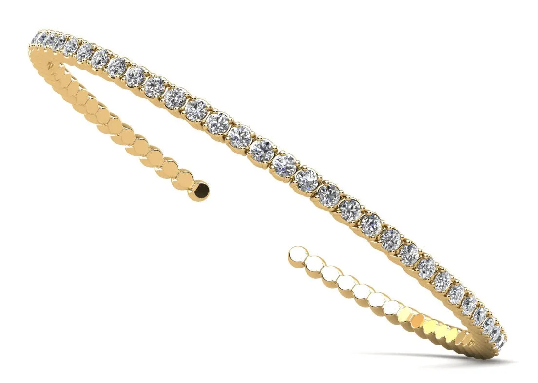 Brilliant Cut Diamond Flexible Bangle Diamond  with 0.68 ct.(finished) 1.75mm