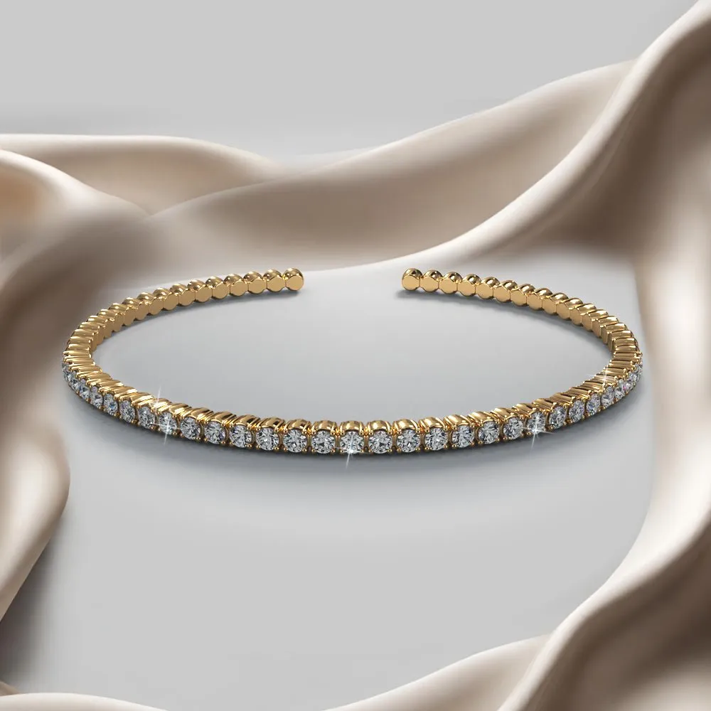 Brilliant Cut Diamond Flexible Bangle Diamond  with 0.68 ct.(finished) 1.75mm