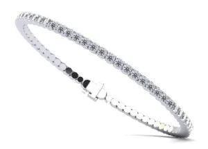 Brilliant Cut Round Flexible Lab-Grown Diamond Bangle with 1.45 ct.(finished) 1.75mm