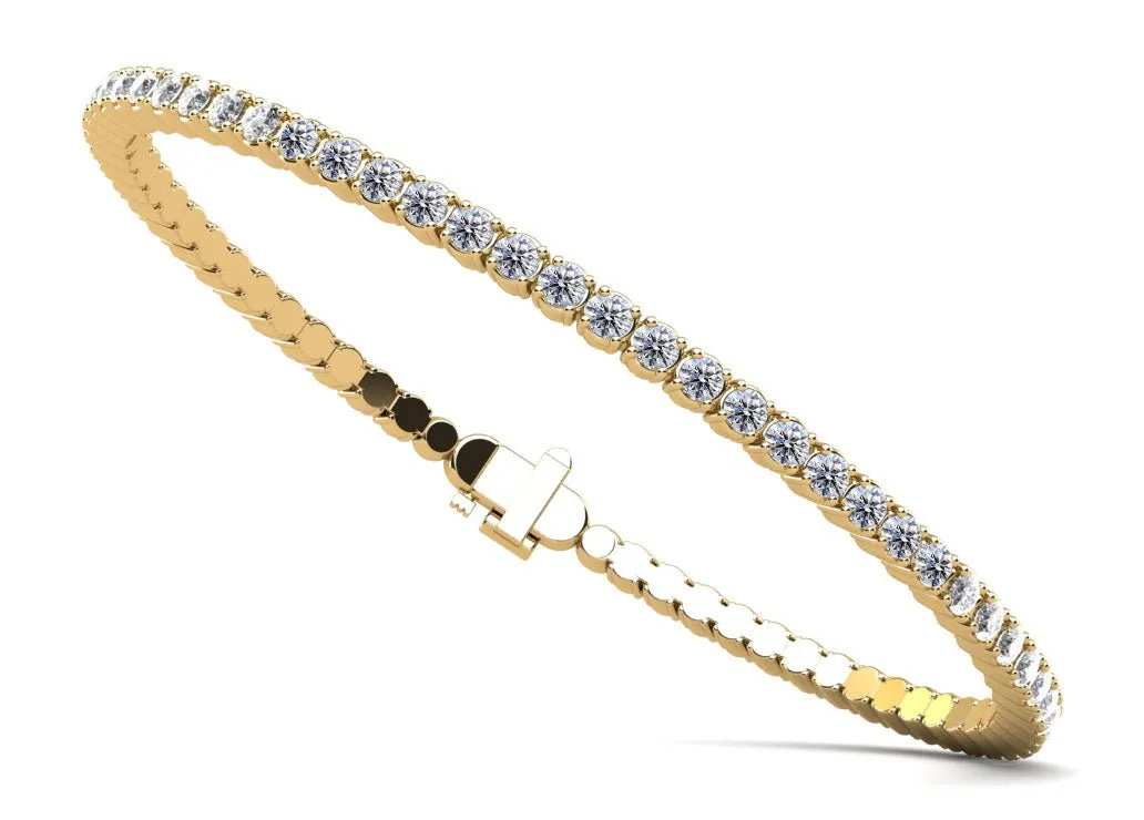 Brilliant Cut Round Flexible Lab-Grown Diamond Bangle with 1.45 ct.(finished) 1.75mm
