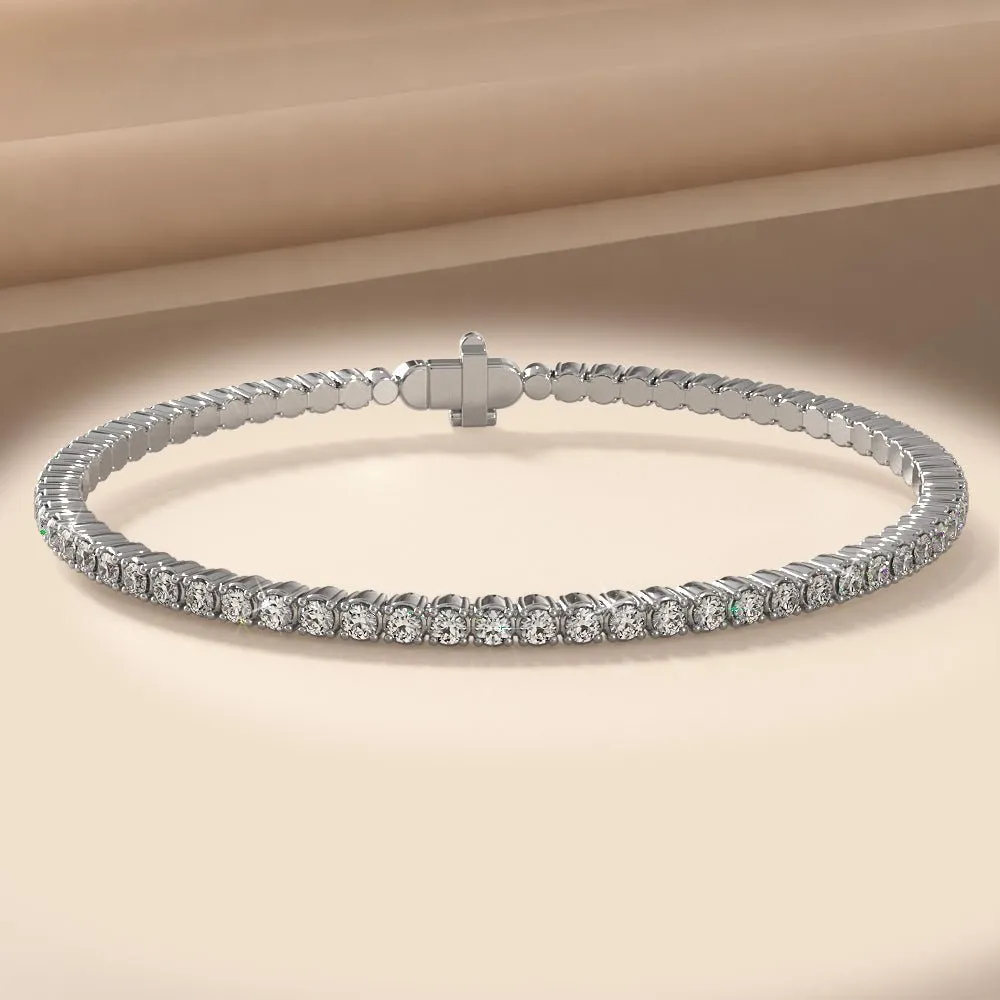 Brilliant Cut Round Flexible Lab-Grown Diamond Bangle with 1.45 ct.(finished) 1.75mm