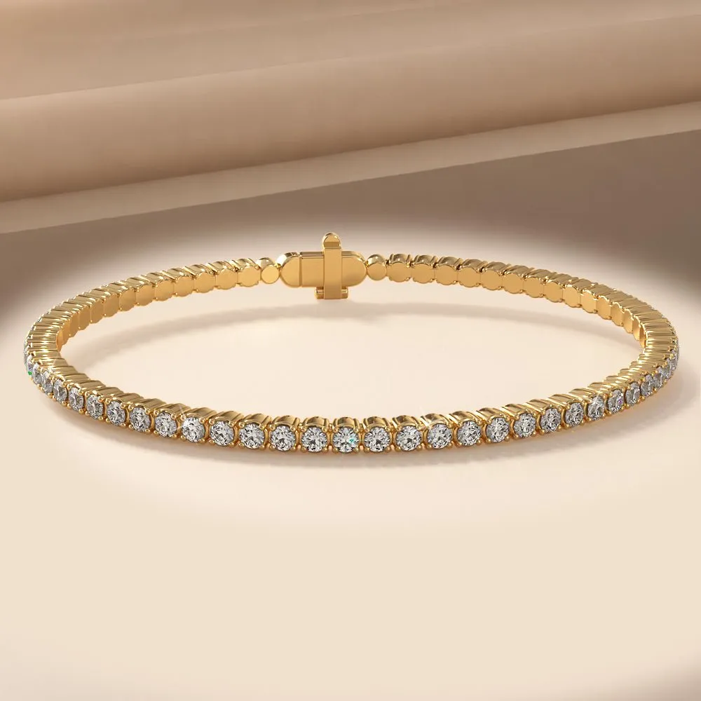 Brilliant Cut Round Flexible Lab-Grown Diamond Bangle with 1.45 ct.(finished) 1.75mm