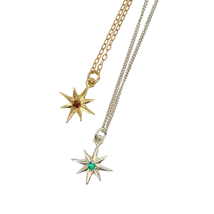 Bronze and Silver Star Burst Necklaces